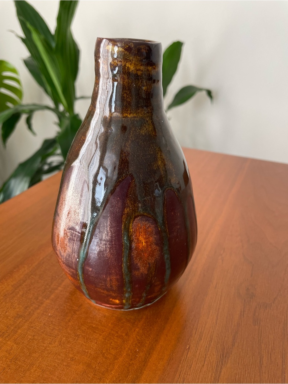 Handcrafted Brown & Copper Ceramic Vase - Home Accents Decor